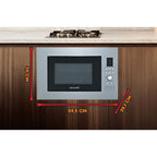 Cuptor cu microunde incorporabil Hausberg HB-8070IN, 25 l, Putere nominală de ieșire a cuptorului cu microunde: 900W, putere de intrare: 1400W, putere grătar: 1000W, Grill, Control digital, Argintiu