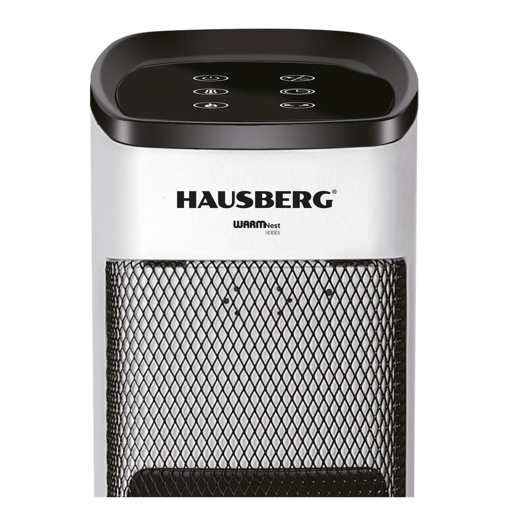 Semineu Electric Digital HAUSBERG HB-8219AB, 2000 W, Efect de Flacără 3D, Încălzire Ceramică PTC, Telecomandă, Afișaj LED, Negru