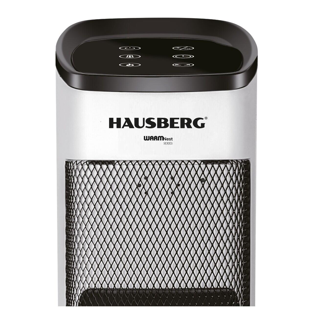Semineu Electric Digital HAUSBERG HB-8219AB, 2000 W, Efect de Flacără 3D, Încălzire Ceramică PTC, Telecomandă, Afișaj LED, Negru