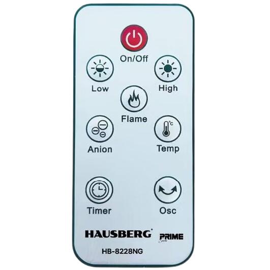 Semineu Electric Digital Tip Turn HAUSBERG HB-8228NG, 2000 W, Efect de Flacără, Protecție la Răsturnare, Termostat, Telecomandă, Negru