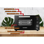 Cuptor electric digital cu rotisor si ventilator HAUSBERG HB-9260, 1800W, Turbo, Capacitate 48L, Control temperatura 230 grade Celsius, Lumina interior, Negru