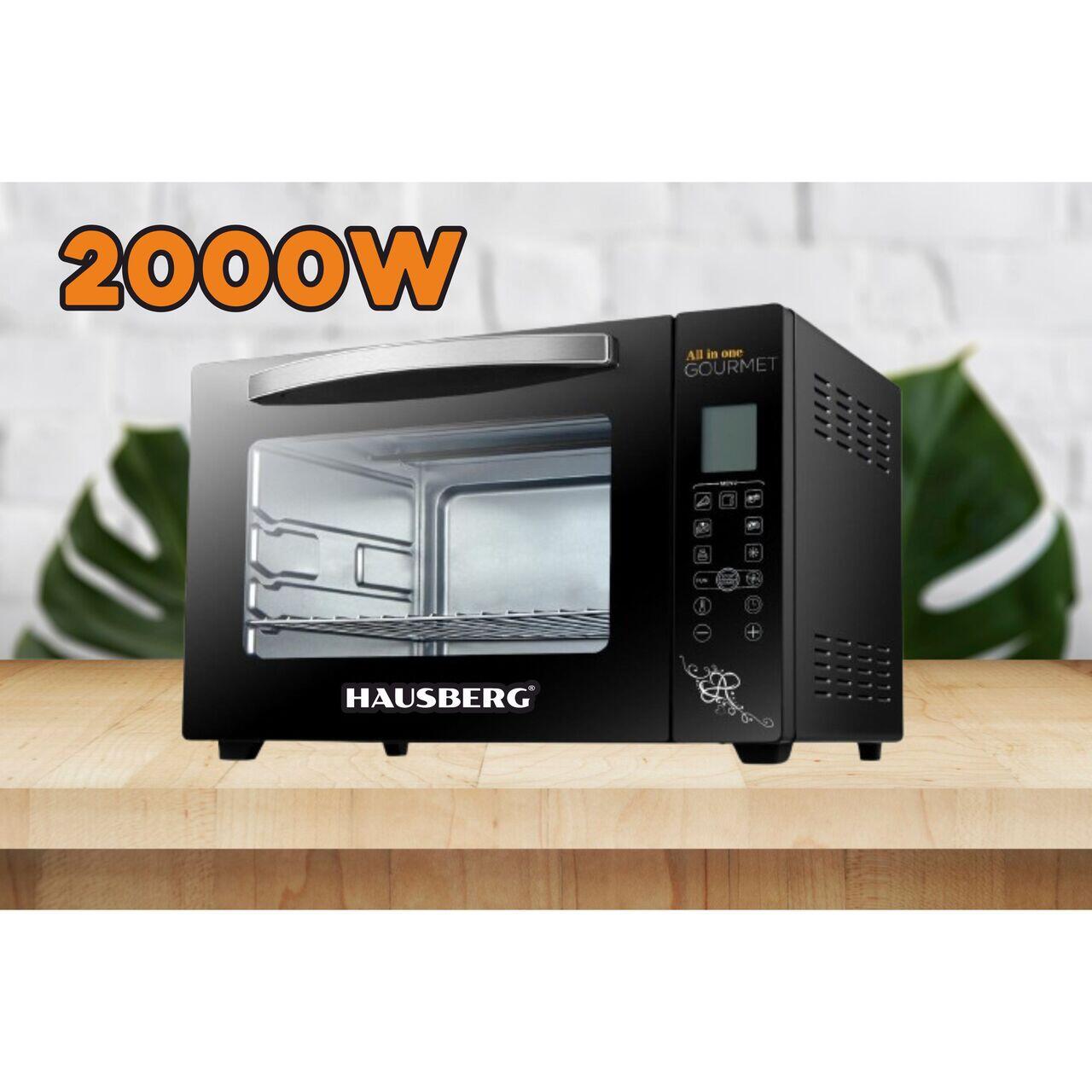 Cuptor electric Hausberg HB-9265, 2000W, Control temperature 230 grade, Capacitate 65L, Ventilator Turbo, Termostat, Negru Imagine secundară a produsului