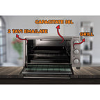 Cuptor electric Hausberg HB 9320 , 1420 W, 38 L, timer, termostat, 2 tavi, Gri/Negru