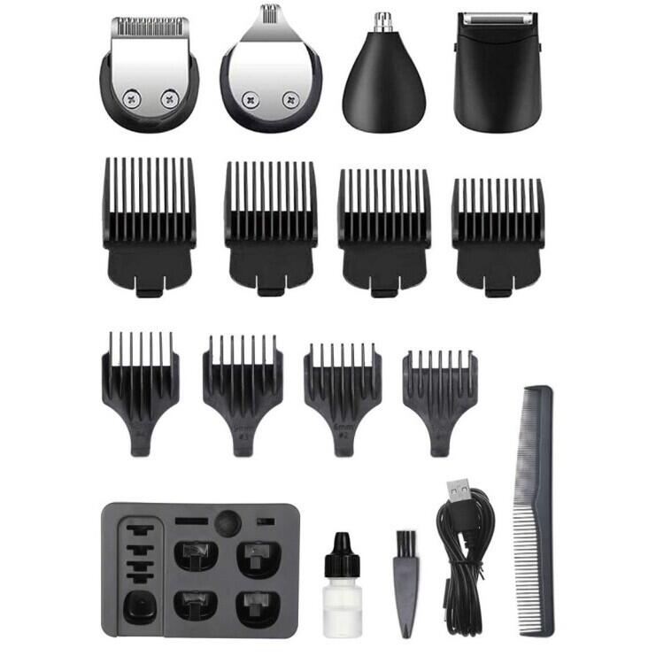 Set de tuns 8 in 1 reincarcabil Hausberg HB-96GR Digital 600mAh USB Type-C