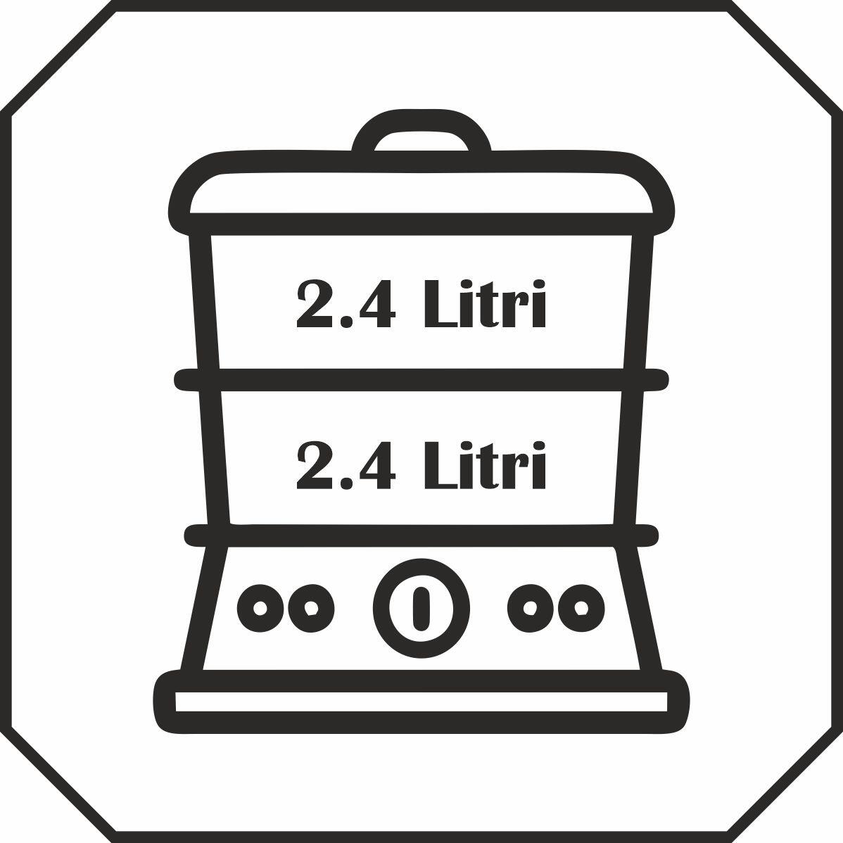 Aparat gatit cu aburi Hausberg HB-1350, 4.8L, 400W