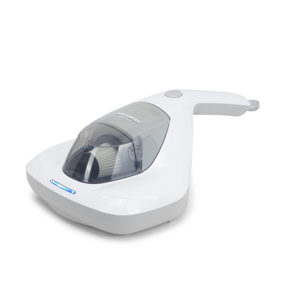 Aspirator de mana cu UV si filtru HEPA HAUSBERG HB-2023AB, 500W, anti-acarieni, Alb
