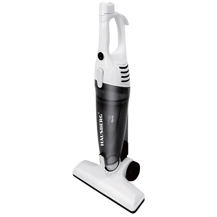 Aspirator vertical 2 in 1 HAUSBERG HB-2025AB, fara sac, aspirare uscata, filtru Hepa, 0.5 L, 600W, Alb-Negru