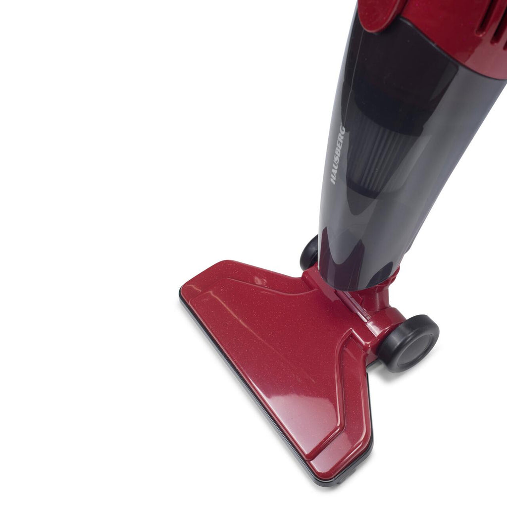 Aspirator vertical 2 in 1 HAUSBERG HB-2025RS, fara sac, aspirare uscata, filtru Hepa, 0.5 L, 600W, Rosu