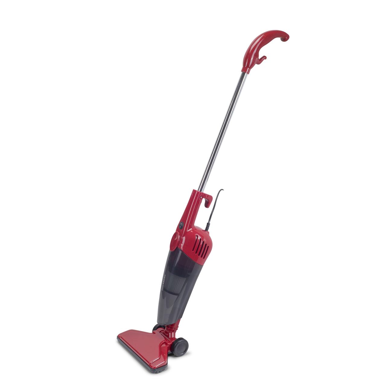 Aspirator vertical 2 in 1 HAUSBERG HB-2025RS, fara sac, aspirare uscata, filtru Hepa, 0.5 L, 600W, Rosu