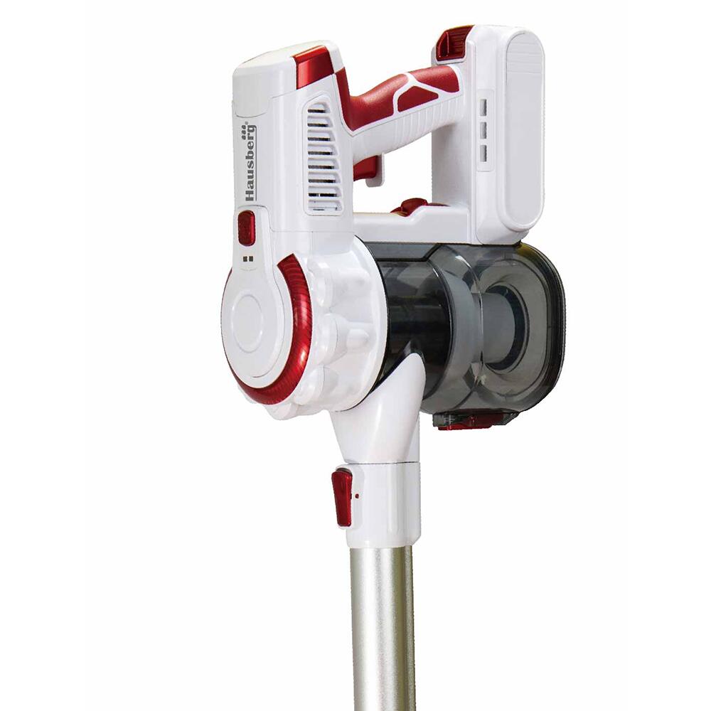 Aspirator vertical Hausberg HB-2027, putere 220W, fara sac, capacitate 0.25 l, filtre lavabile, 2 viteze, perie rotativa, timp de lucru 20-40 min, Alb Imagine secundară a produsului