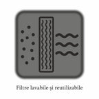Aspirator vertical Hausberg HB-2027, putere 220W, fara sac, capacitate 0.25 l, filtre lavabile, 2 viteze, perie rotativa, timp de lucru 20-40 min, Alb