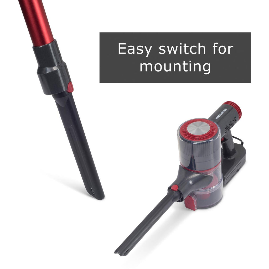 Aspirator vertical 2in1 HAUSBERG HB-2033GR, 900W, 0.7L, Rosu-Gri