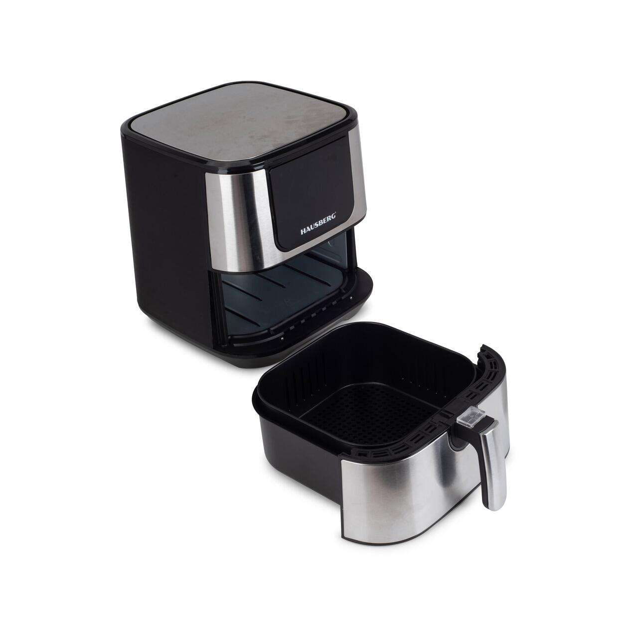 Friteuza Air Fryer Hausberg HB-2365, 1600-1800 W, 5.2 L, Timer, protectie supra-incalzire, maner rece, Display LCD