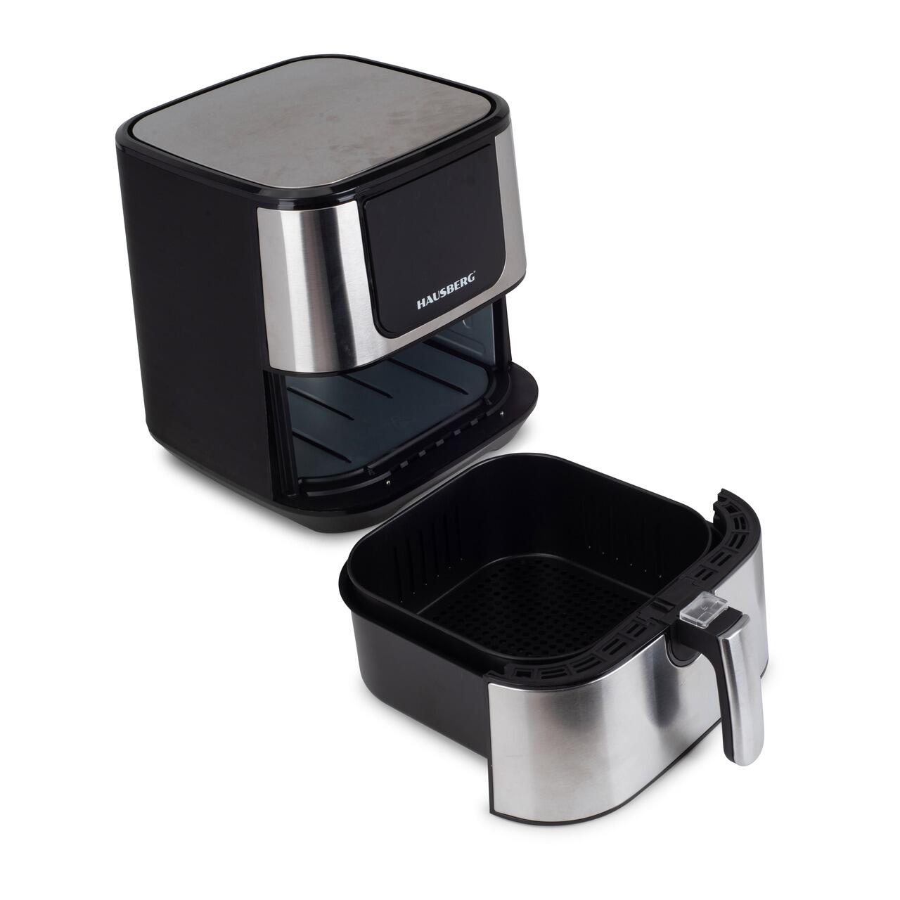 Friteuza Air Fryer Hausberg HB-2365, 1600-1800 W, 5.2 L, Timer, protectie supra-incalzire, maner rece, Display LCD