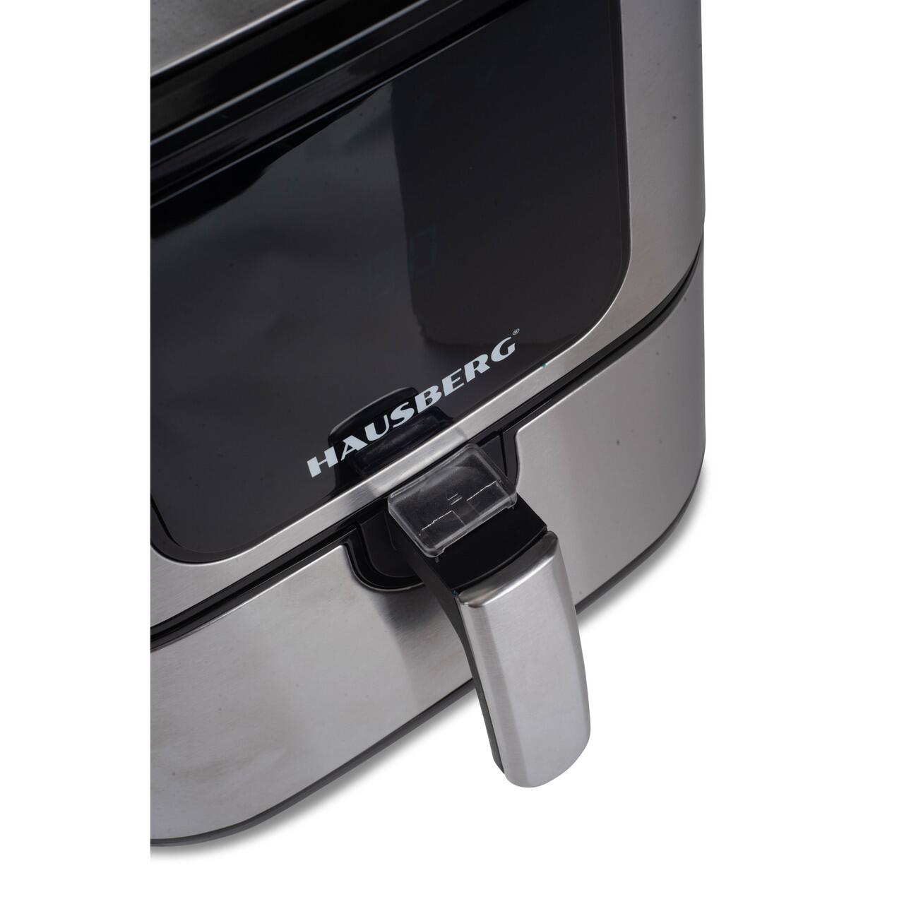 Friteuza Air Fryer Hausberg HB-2365, 1600-1800 W, 5.2 L, Timer, protectie supra-incalzire, maner rece, Display LCD