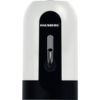 Dispozitiv electric reincarcabil de pompare apa, HAUSBERG HB-2605, din otel inoxidabil si plastic, pentru sticle PET de 10l, buton on/off, baterie incorporata, USB, alb/negru