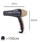 Uscator de par Hausberg HB-26GO, Putere 2000W, 2 trepte de viteza, Negru-Gold