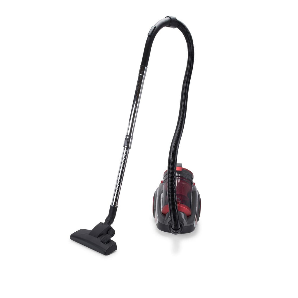 Aspirator fara sac Hausberg HB-2820RS, 2200 W, 4.5 litri, 85dB, filtru lavabil, sistem multi-ciclon, Negru/Rosu