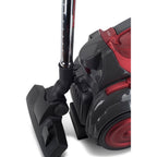 Aspirator fara sac Hausberg HB-2820RS, 2200 W, 4.5 litri, 85dB, filtru lavabil, sistem multi-ciclon, Negru/Rosu