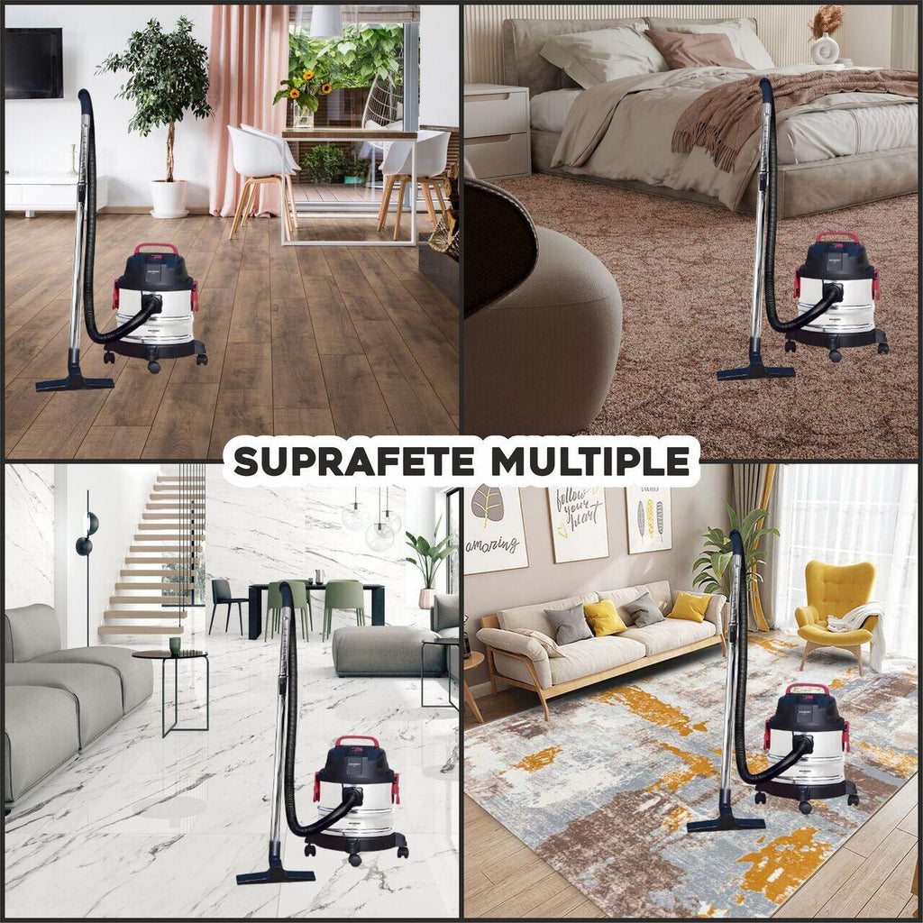 Aspirator cu sac HAUSBERG HB-2837IN, aspirare umeda si uscata, functie suflare, 20 litri, 2000 W