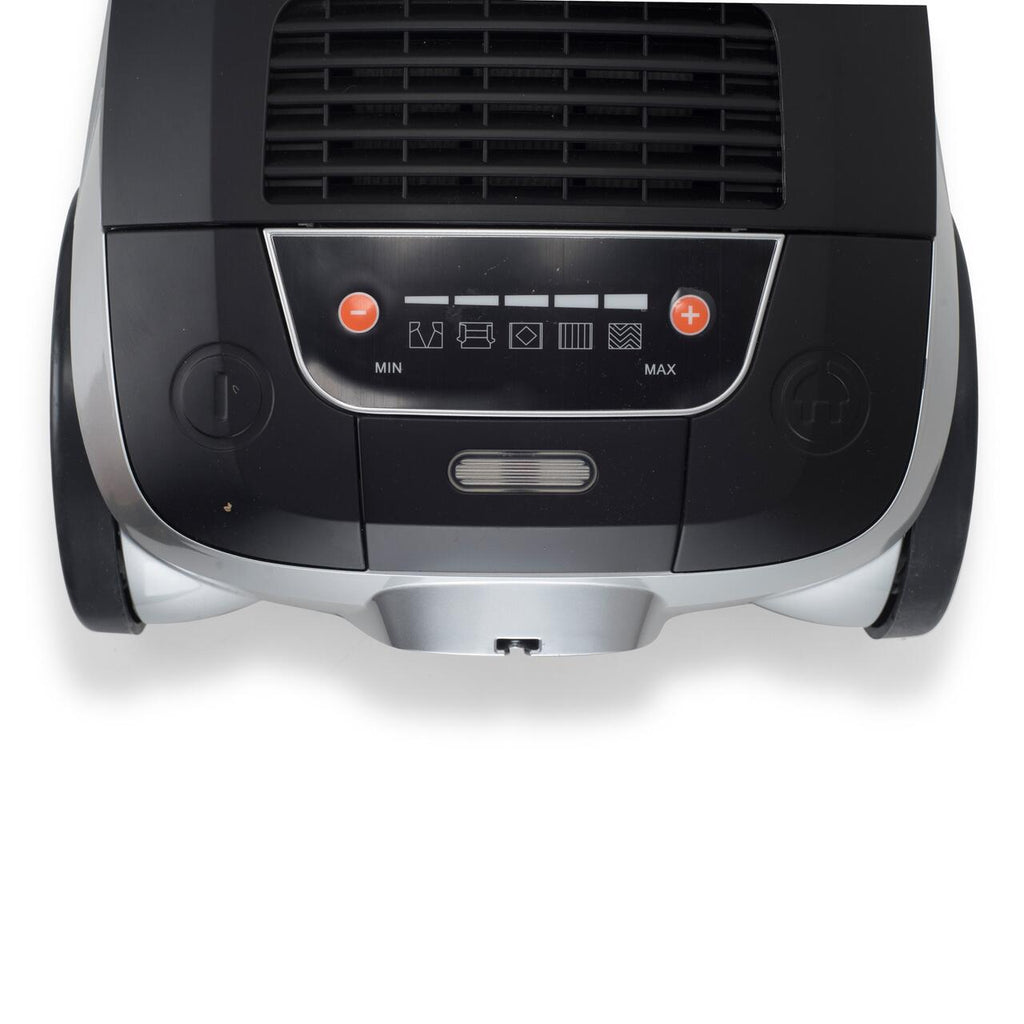 Aspirator Profesional cu sac Hausberg HB-2875NG, 2400 W, Nivel de zgomot 70dB, Capacitate 4L, Filtru De Aer Hepa Cu 5 Nivele, Lungime Cablu 5 M, Display Led, Furtun Rezistent, Negru/argintiu
