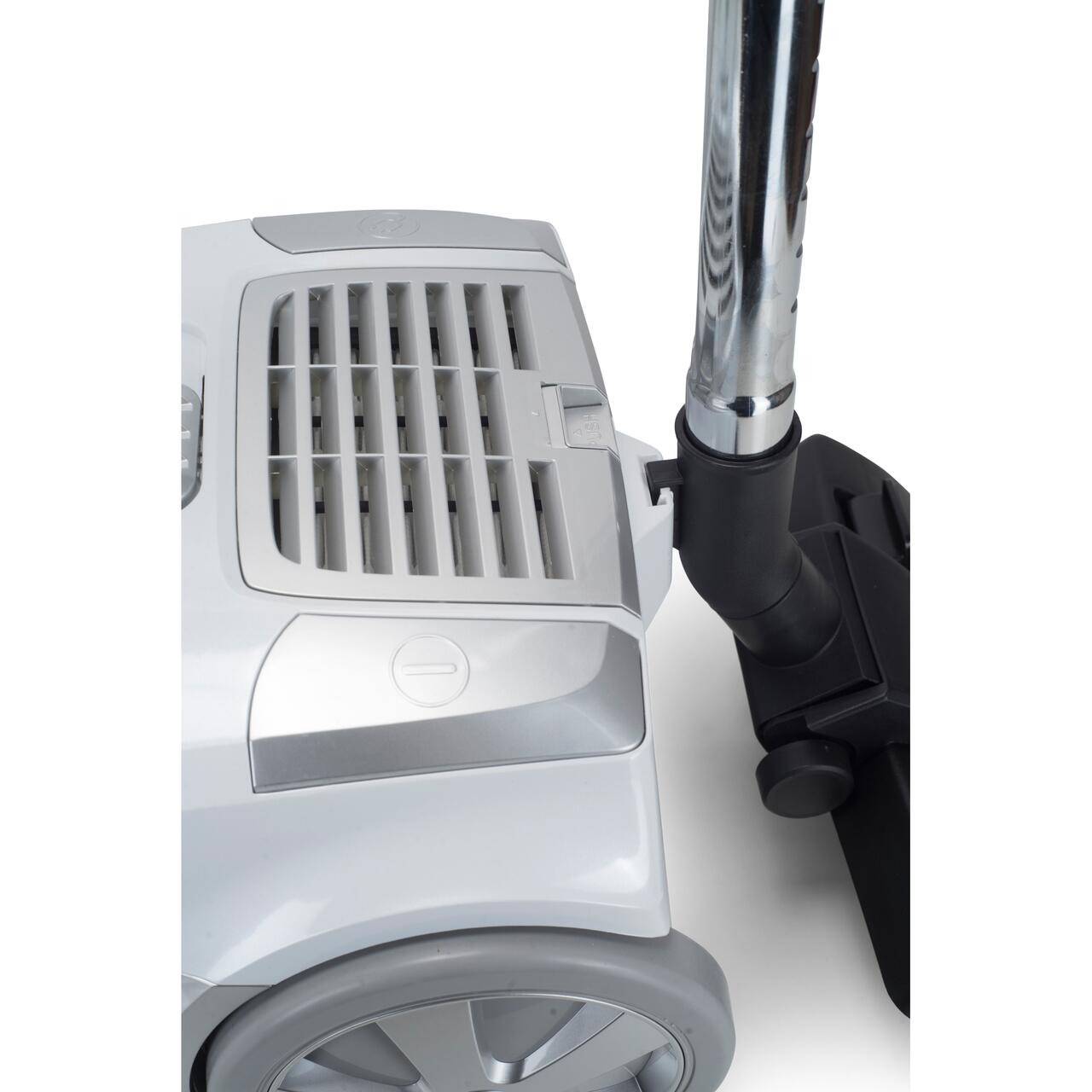 Aspirator cu sac HAUSBERG HB-2877AB, aspirare uscata, 4 litri, 1400 - 1800 W, protectie motor, sistem de rulare a cablului, Alb-Gri
