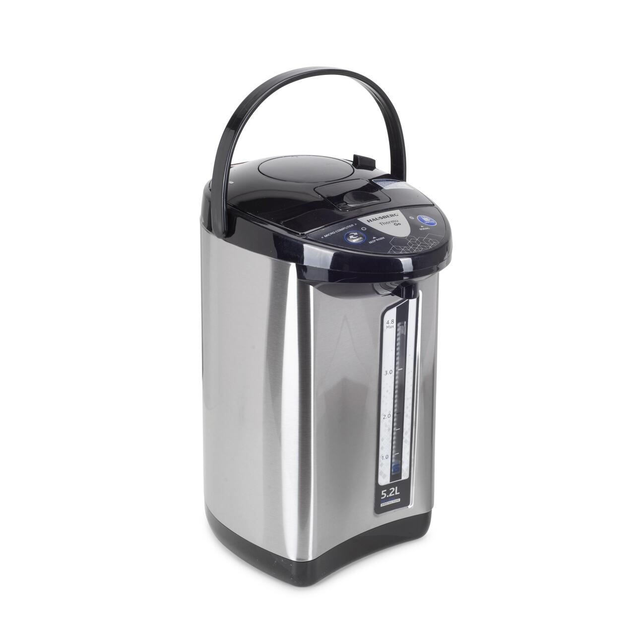 Fierbator electric si Termos HAUSBERG HB-3645IN, 750-900W, 220-240V, 5,2L, Mentinerea calda a lichidelor, Indicator al nivelului apei, Protectie impotriva incalzirii, Thermo Pot, Inox