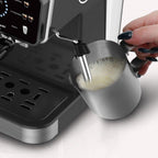 Espressor 2 in 1 HAUSBERG HB-3730IN, Hot & Cold, 20 bari, 1350 W, 1,5 L, Protectie la Supraincalzire si Suprapresiune, ERP, NTC, PID, Timer, Display, Spumare, Cafea macinata si capsule