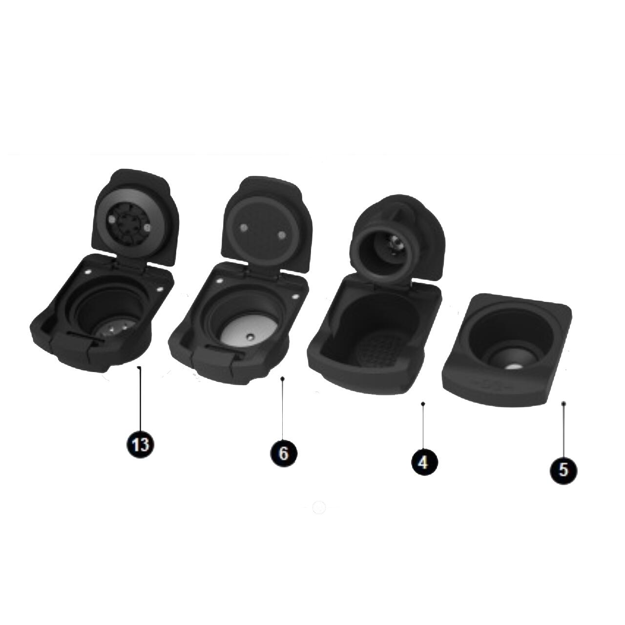 Espressor 4 in 1 Multi-Capsule HAUSBERG HB-3735AB, 1400 W, 20 bari, functie eco, capacitate rezervor 850 ml, Alb-Negru
