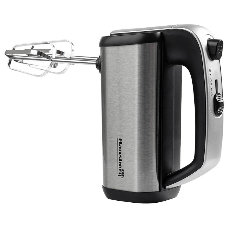 Mixer de Mana HAUSBERG HB-4201NG, 5 viteze, Motor din cupru, 250W-400W, Carcasa Inox, Negru