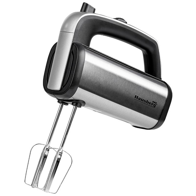 Mixer de Mana HAUSBERG HB-4201NG, 5 viteze, Motor din cupru, 250W-400W, Carcasa Inox, Negru