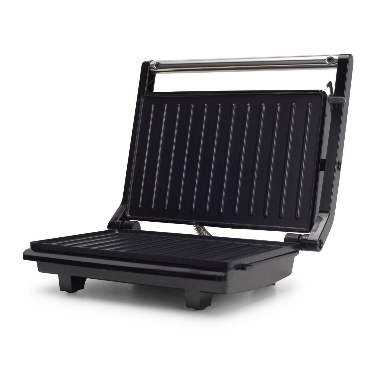 Sandwich maker & grill HAUSBERG HB-539IN, 1100-1300W, Termostat reglabil, Placi acoperite cu granit, Corp din Inox