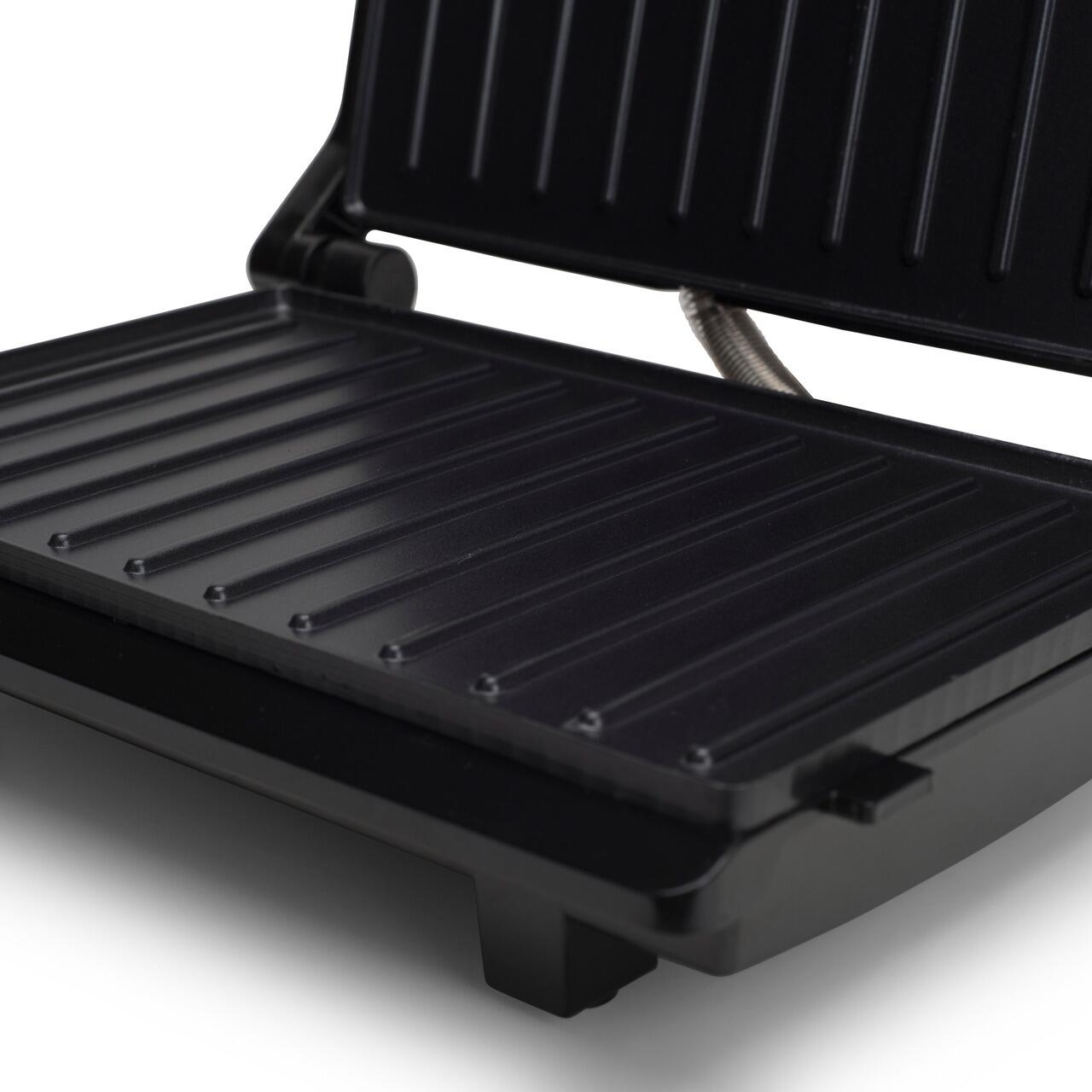 Sandwich maker & grill HAUSBERG HB-539IN, 1100-1300W, Termostat reglabil, Placi acoperite cu granit, Corp din Inox