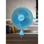 Ventilator birou Hausberg HB5550, 15W-20W, 15 cm, 2 viteze, alb-albastru