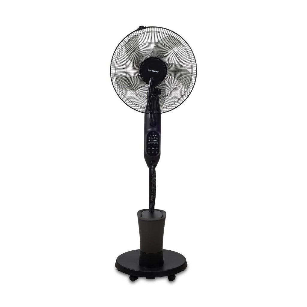 Ventilator umidificator Hausberg HB-5601NG, 75W, 16 inch, 3 viteze, timer 7.5h, rezervor 2.8L, LCD, telecomanda