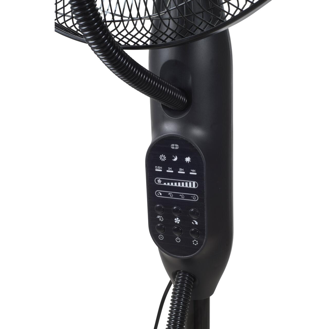 Ventilator umidificator Hausberg HB-5601NG, 75W, 16 inch, 3 viteze, timer 7.5h, rezervor 2.8L, LCD, telecomanda