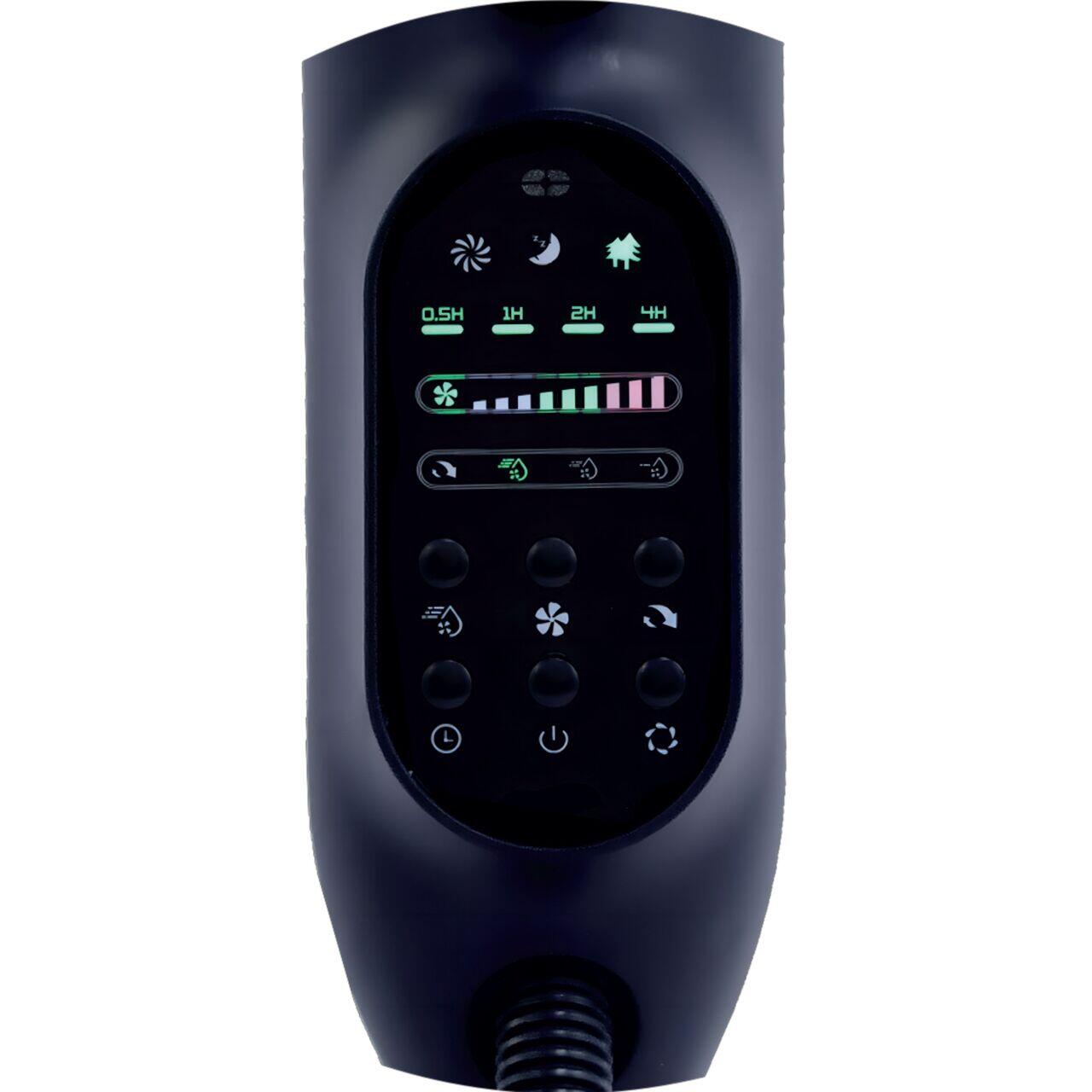 Ventilator umidificator Hausberg HB-5601NG, 75W, 16 inch, 3 viteze, timer 7.5h, rezervor 2.8L, LCD, telecomanda