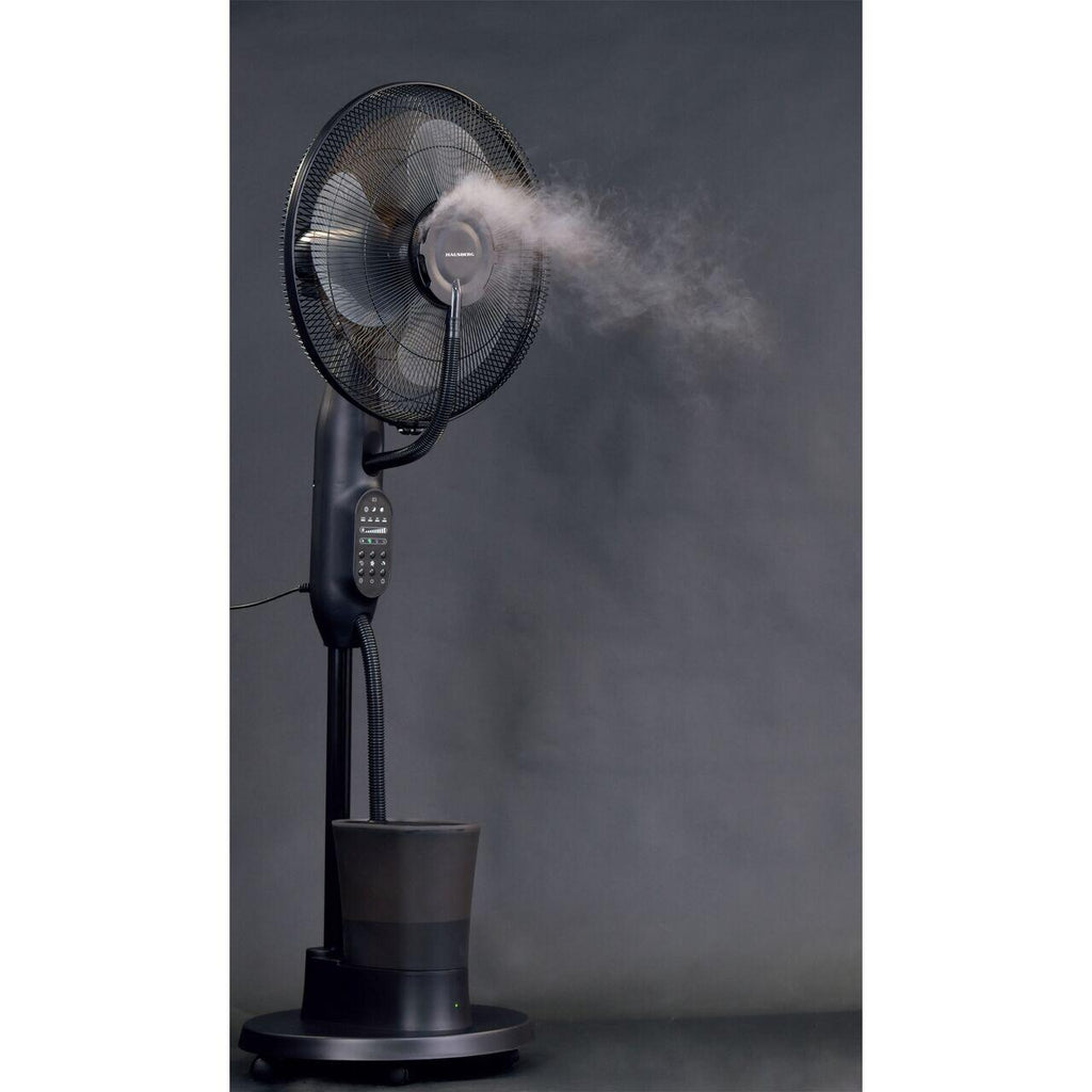 Ventilator umidificator Hausberg HB-5601NG, 75W, 16 inch, 3 viteze, timer 7.5h, rezervor 2.8L, LCD, telecomanda