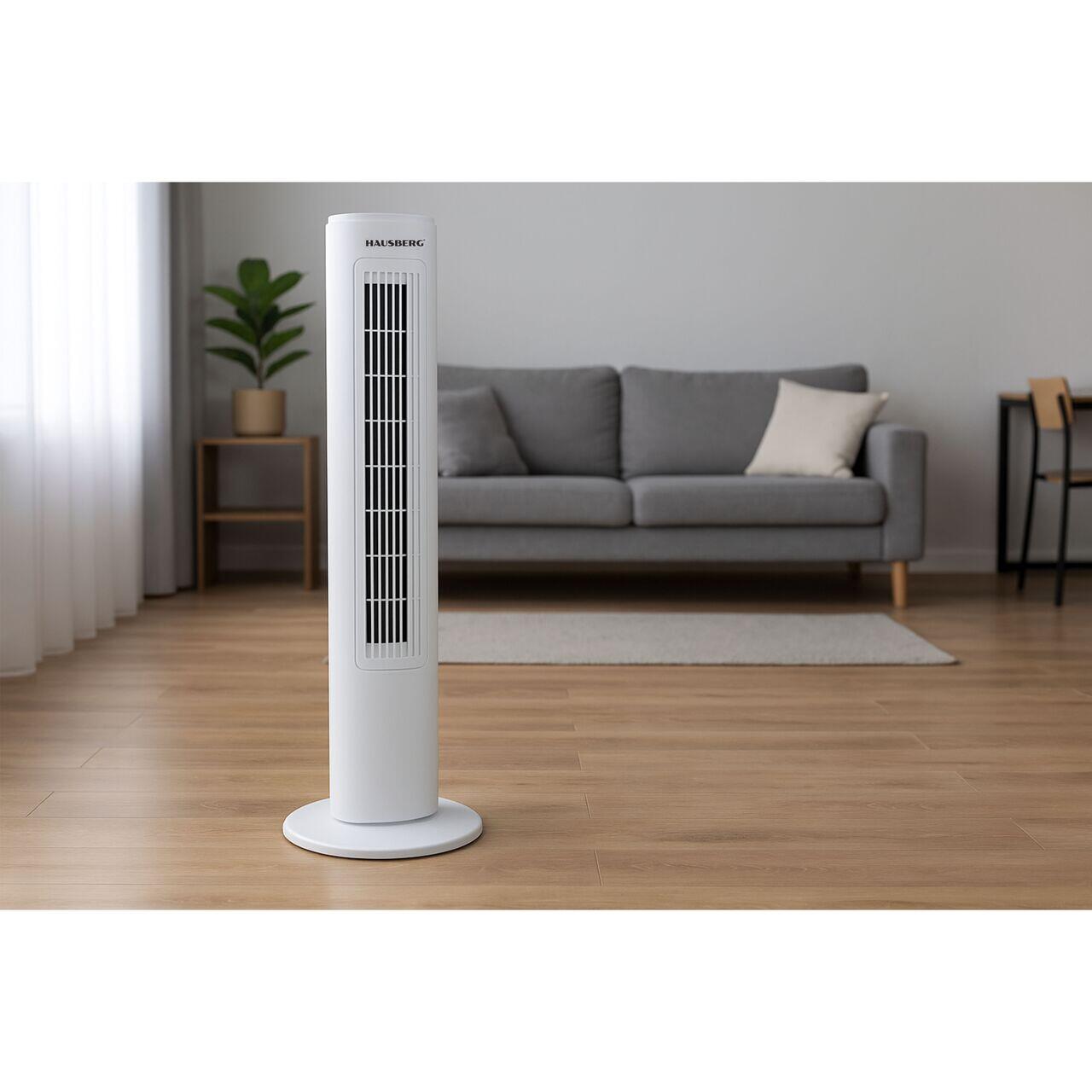 Ventilator Turn Hausberg HB-5950AB, 40-50W, 3 Moduri De Functionare, 3 Trepte, Alb