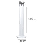 Ventilator turn Hausberg HB-5952AB, 55W, 38 inch, 3 viteze, temporizator 24h, LED, oscilatie, telecomanda, alb