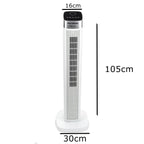 Ventilator turn digital Hausberg HB-5953AB, 55W, 41 inch, 3 viteze, 3 moduri, temporizator 24h, LED, oscilatie, telecomanda, difuzor parfum, alb