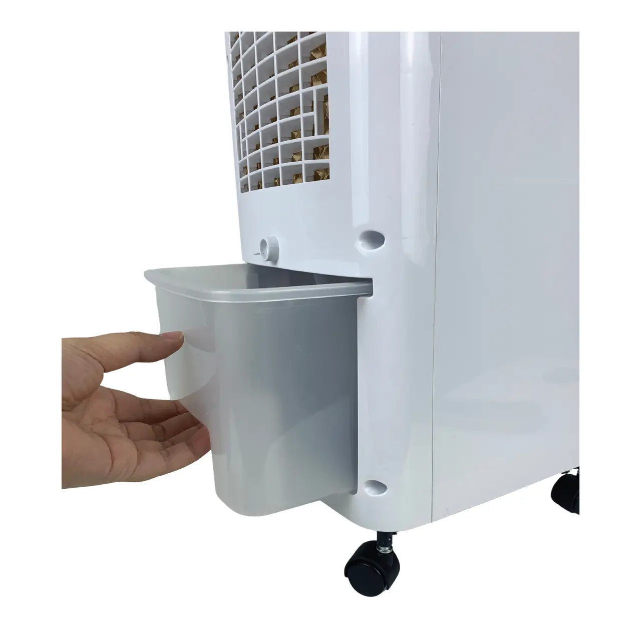 Ventilator cu racire si umidificare Hausberg HB-5955, 3 viteze, temporizator 12h, rezervor 4L, telecomanda, alb