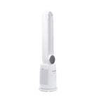 Ventilator turn digital Hausberg HB-5957AB, 65W, 12 viteze, 4 programe, ionizare negativa, temporizator 12h, oscilatie 40°, LED, telecomanda, alb