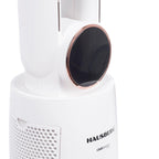 Ventilator turn digital Hausberg HB-5957AB, 65W, 12 viteze, 4 programe, ionizare negativa, temporizator 12h, oscilatie 40°, LED, telecomanda, alb