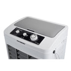 Racitor de aer portabil Hausberg HB-5961AB, 75W, rezervor 20L, 3 viteze, control mecanic, 2 cutii gheata, alb