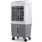 Racitor de aer portabil Hausberg HB-5961AB, 75W, rezervor 20L, 3 viteze, control mecanic, 2 cutii gheata, alb