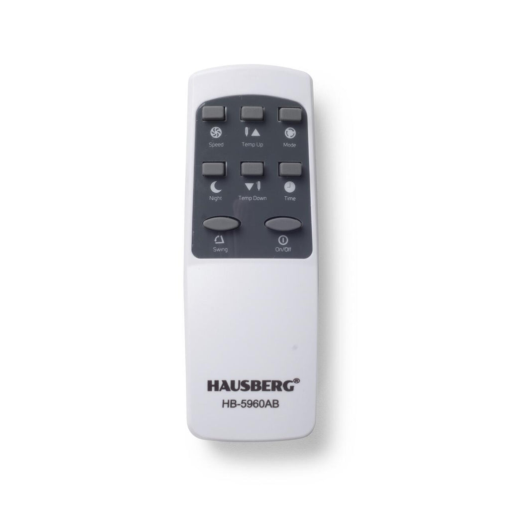 Racitor de aer portabil Hausberg HB-5962AB, 65–80W, rezervor 7.8L, 3 viteze, oscilatie 60°, pachet gheata inclus, alb