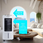 Racitor de aer portabil Hausberg HB-5962AB, 65–80W, rezervor 7.8L, 3 viteze, oscilatie 60°, pachet gheata inclus, alb