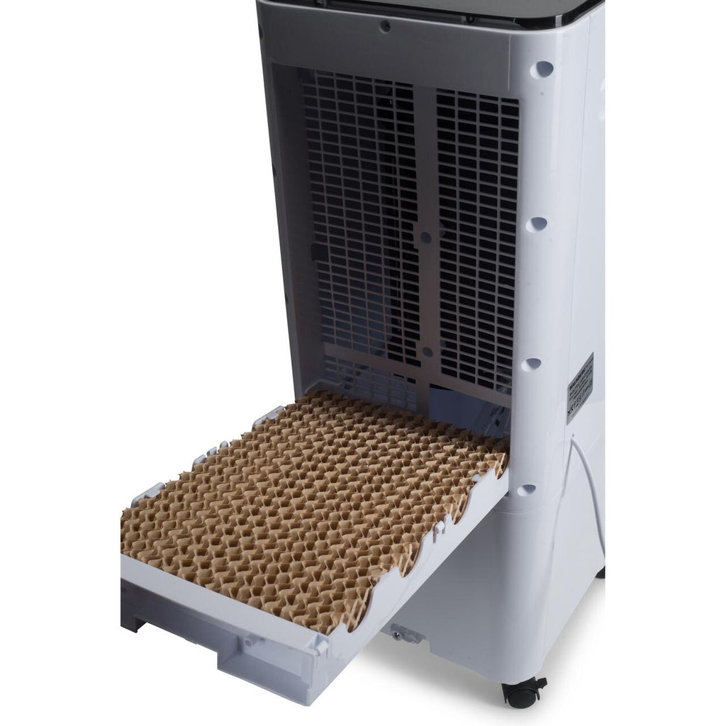 Racitor de aer portabil Hausberg HB-5963AB, 55–80W, rezervor 12L, 3 viteze, functie Turbo, oscilatie 60°, control mecanic, alb