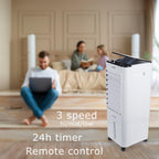 Racitor de aer portabil Hausberg HB-5963AB, 55–80W, rezervor 12L, 3 viteze, functie Turbo, oscilatie 60°, control mecanic, alb